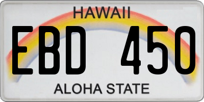 HI license plate EBD450