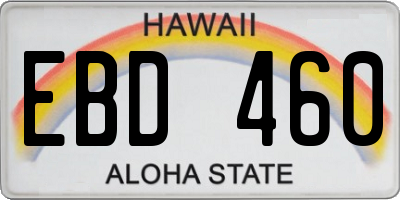 HI license plate EBD460