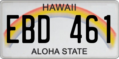 HI license plate EBD461