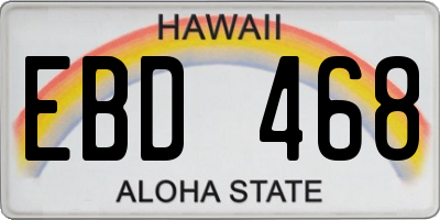 HI license plate EBD468