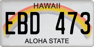 HI license plate EBD473