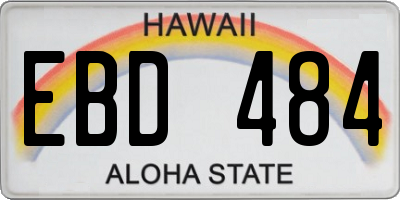 HI license plate EBD484