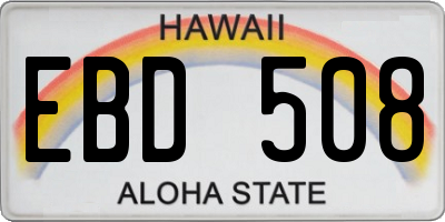 HI license plate EBD508