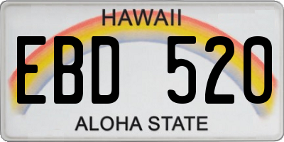 HI license plate EBD520