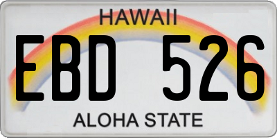 HI license plate EBD526