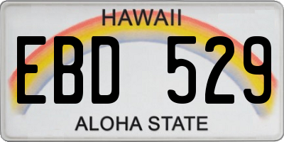 HI license plate EBD529