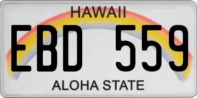 HI license plate EBD559