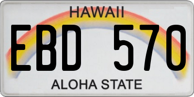 HI license plate EBD570