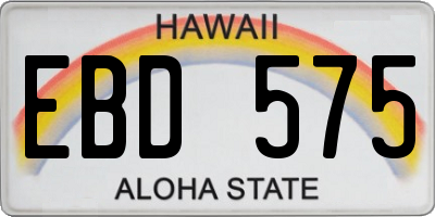HI license plate EBD575