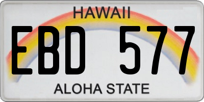 HI license plate EBD577