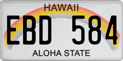HI license plate EBD584