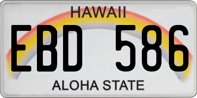 HI license plate EBD586
