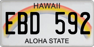 HI license plate EBD592