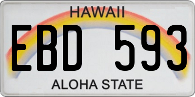 HI license plate EBD593
