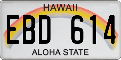 HI license plate EBD614
