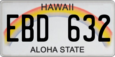 HI license plate EBD632