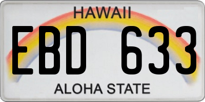 HI license plate EBD633