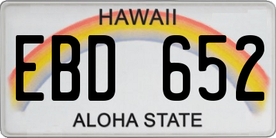 HI license plate EBD652
