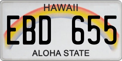 HI license plate EBD655