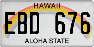 HI license plate EBD676