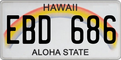 HI license plate EBD686