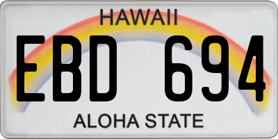 HI license plate EBD694