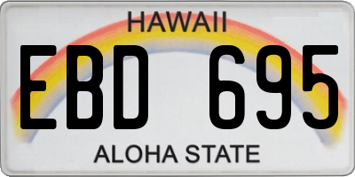HI license plate EBD695