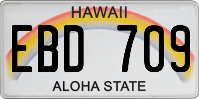 HI license plate EBD709