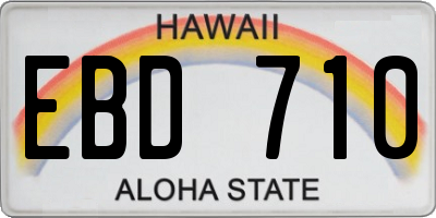 HI license plate EBD710