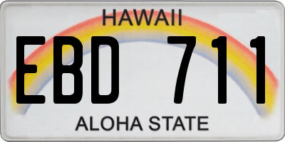 HI license plate EBD711