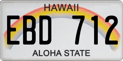 HI license plate EBD712