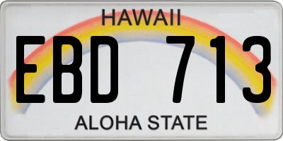 HI license plate EBD713