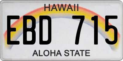 HI license plate EBD715