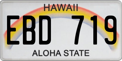 HI license plate EBD719