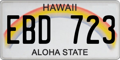 HI license plate EBD723