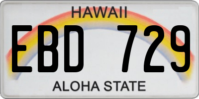 HI license plate EBD729