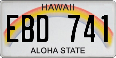 HI license plate EBD741