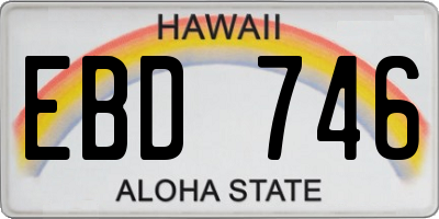 HI license plate EBD746