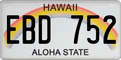 HI license plate EBD752