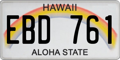 HI license plate EBD761