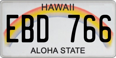 HI license plate EBD766