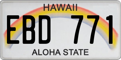 HI license plate EBD771