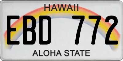 HI license plate EBD772