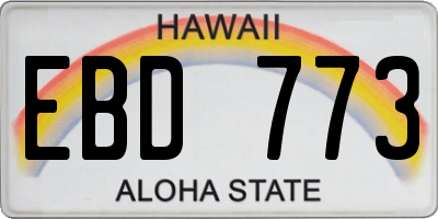 HI license plate EBD773