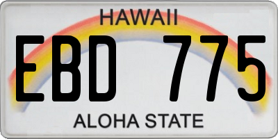 HI license plate EBD775