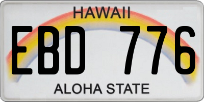 HI license plate EBD776