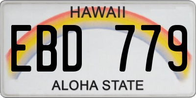 HI license plate EBD779