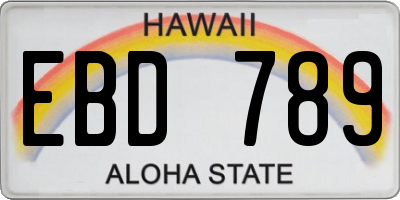 HI license plate EBD789