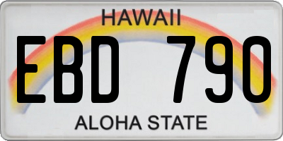 HI license plate EBD790