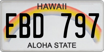 HI license plate EBD797